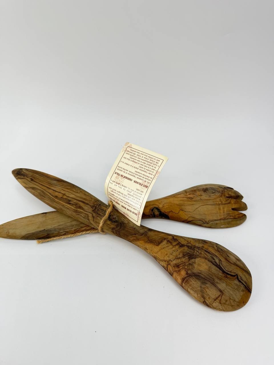 Arte Legno Olive Wood Utensils Set 2 Italy Spoon Fork Spatula Kitchen Tool
